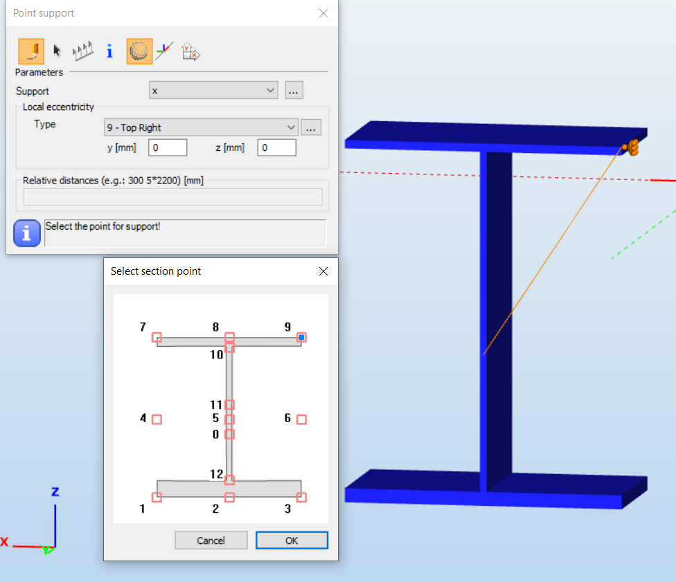 Point Support Assembly Supports | Consteel Documentation Center
